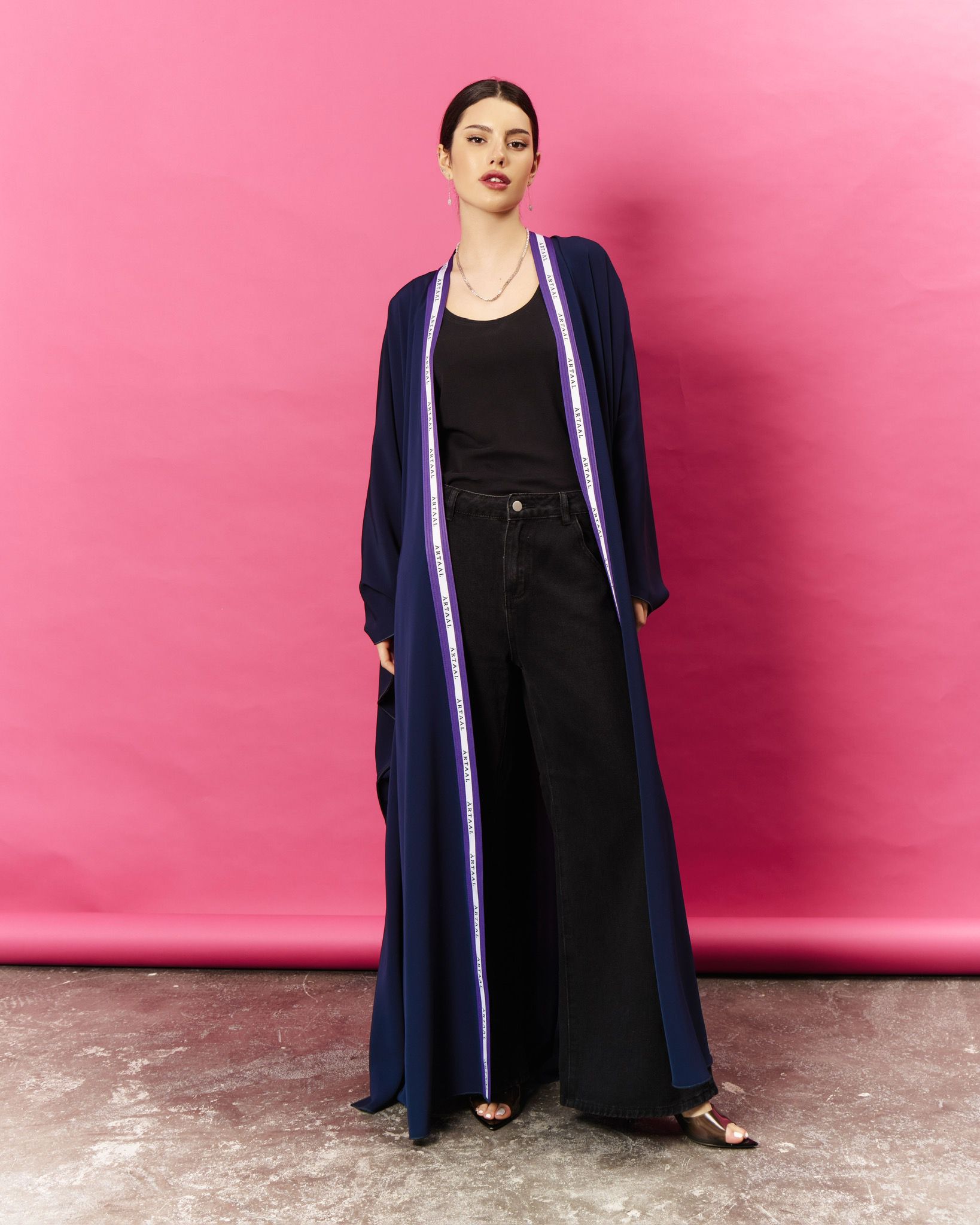 Artaal wrap -Lavender in navy blue (5)